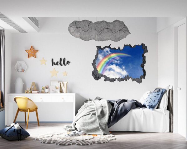 Rainbow Wall Sticker - Peel and Stick Wall Decal, Vinyl Wall Decal ,Nature Wall Sticker, Wall Decor for Bedroom, Easy To apply, Wall Decor, Living Room Wall Sticker