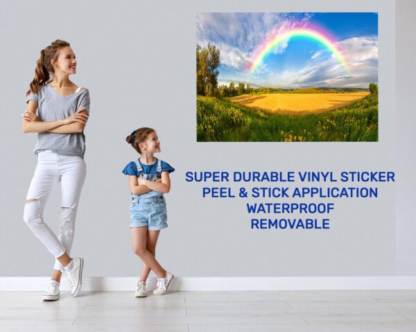 Rainbow Wall Decal - Peel and Stick Wall Decal, Vinyl Wall Decal ,Nature Wall Sticker, Wall Decor for Bedroom, Easy To apply, Wall Decor, Living Room Wall Sticker