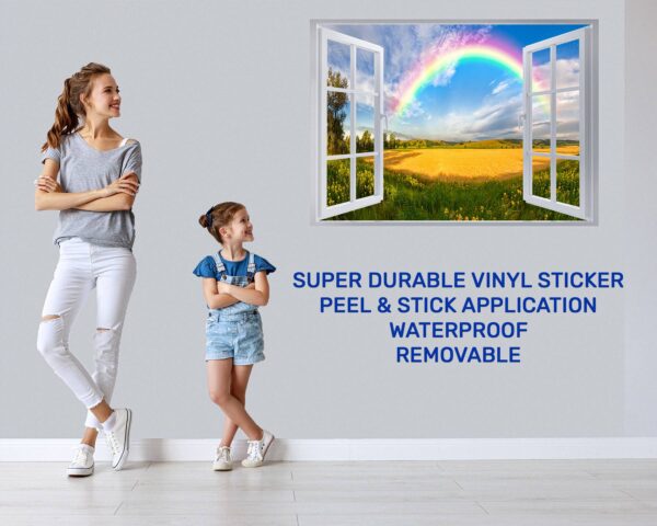 Rainbow Wall Decal - Peel and Stick Wall Decal, Vinyl Wall Decal ,Nature Wall Sticker, Wall Decor for Bedroom, Easy To apply, Wall Decor, Living Room Wall Sticker