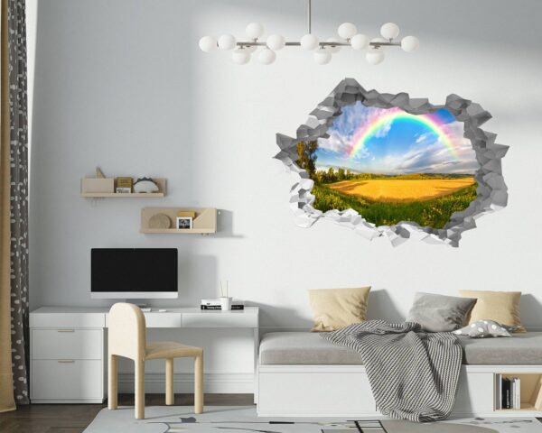 Rainbow Wall Decal - Peel and Stick Wall Decal, Vinyl Wall Decal ,Nature Wall Sticker, Wall Decor for Bedroom, Easy To apply, Wall Decor, Living Room Wall Sticker