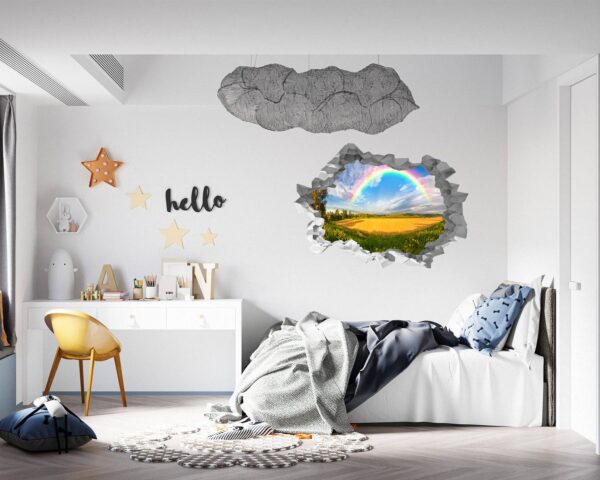 Rainbow Wall Decal - Peel and Stick Wall Decal, Vinyl Wall Decal ,Nature Wall Sticker, Wall Decor for Bedroom, Easy To apply, Wall Decor, Living Room Wall Sticker