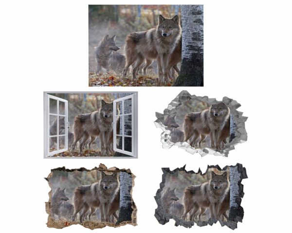 Wolf Wall Decal - Self Adhesive Wall Decal, Animal Wall Decal, Bedroom Wall Sticker, Removable Vinyl, Wall Decoration