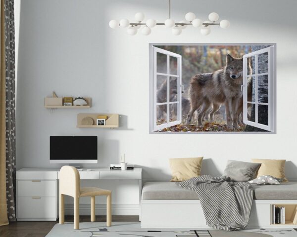 Wolf Wall Decal - Self Adhesive Wall Decal, Animal Wall Decal, Bedroom Wall Sticker, Removable Vinyl, Wall Decoration