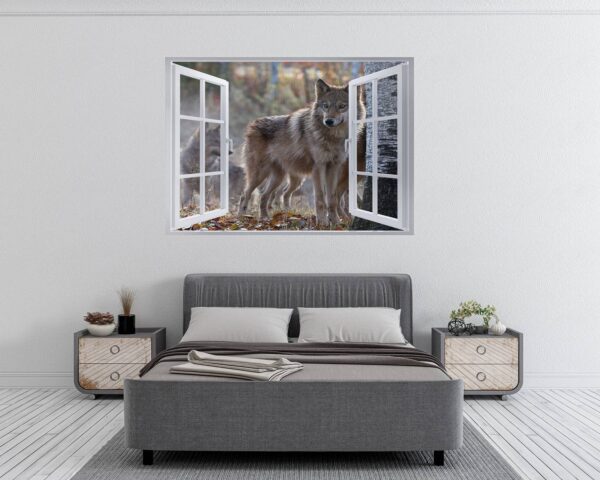 Wolf Wall Decal - Self Adhesive Wall Decal, Animal Wall Decal, Bedroom Wall Sticker, Removable Vinyl, Wall Decoration