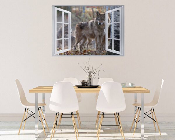 Wolf Wall Decal - Self Adhesive Wall Decal, Animal Wall Decal, Bedroom Wall Sticker, Removable Vinyl, Wall Decoration