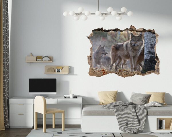 Wolf Wall Decal - Self Adhesive Wall Decal, Animal Wall Decal, Bedroom Wall Sticker, Removable Vinyl, Wall Decoration