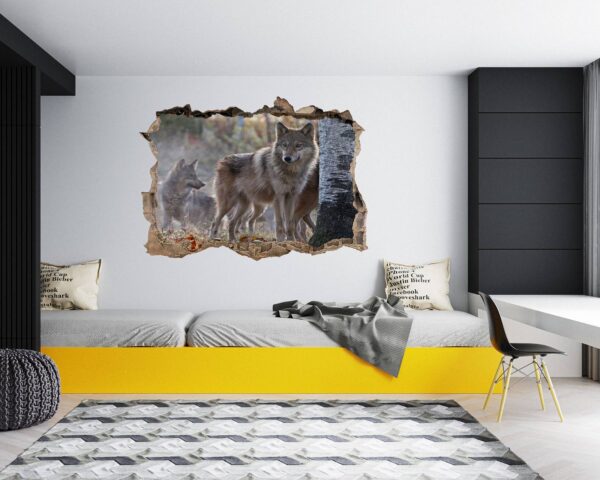 Wolf Wall Decal - Self Adhesive Wall Decal, Animal Wall Decal, Bedroom Wall Sticker, Removable Vinyl, Wall Decoration