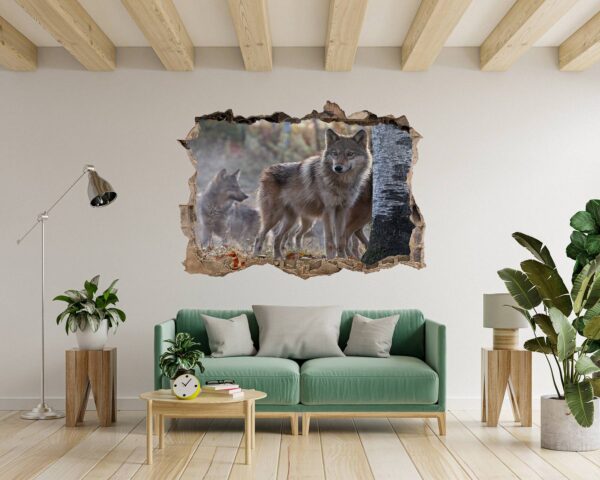 Wolf Wall Decal - Self Adhesive Wall Decal, Animal Wall Decal, Bedroom Wall Sticker, Removable Vinyl, Wall Decoration