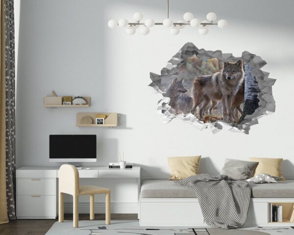 Wolf Wall Decal - Self Adhesive Wall Decal, Animal Wall Decal, Bedroom Wall Sticker, Removable Vinyl, Wall Decoration