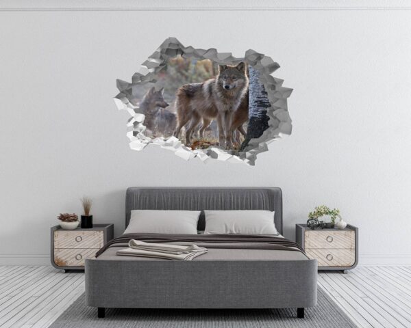 Wolf Wall Decal - Self Adhesive Wall Decal, Animal Wall Decal, Bedroom Wall Sticker, Removable Vinyl, Wall Decoration