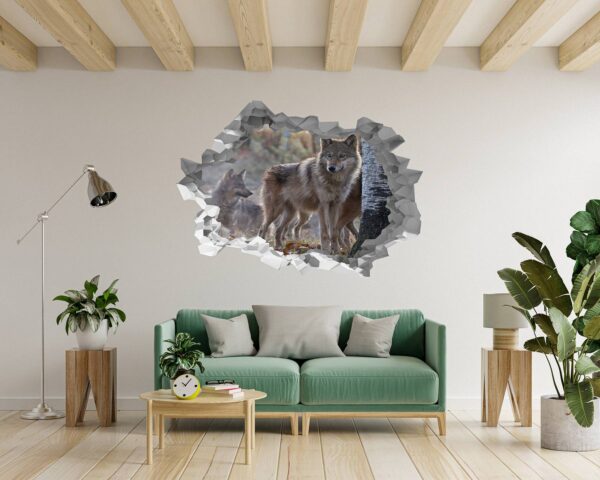 Wolf Wall Decal - Self Adhesive Wall Decal, Animal Wall Decal, Bedroom Wall Sticker, Removable Vinyl, Wall Decoration