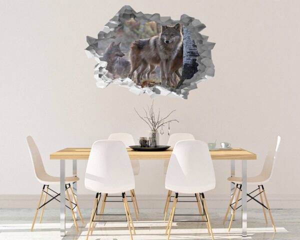 Wolf Wall Decal - Self Adhesive Wall Decal, Animal Wall Decal, Bedroom Wall Sticker, Removable Vinyl, Wall Decoration