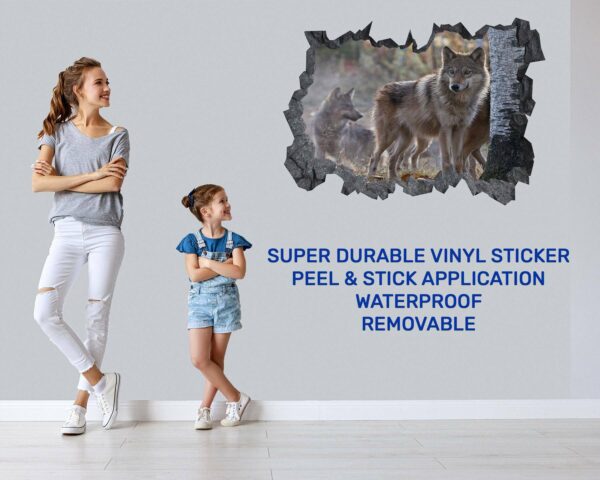 Wolf Wall Sticker - Self Adhesive Wall Decal, Animal Wall Decal, Bedroom Wall Sticker, Removable Vinyl, Wall Decoration