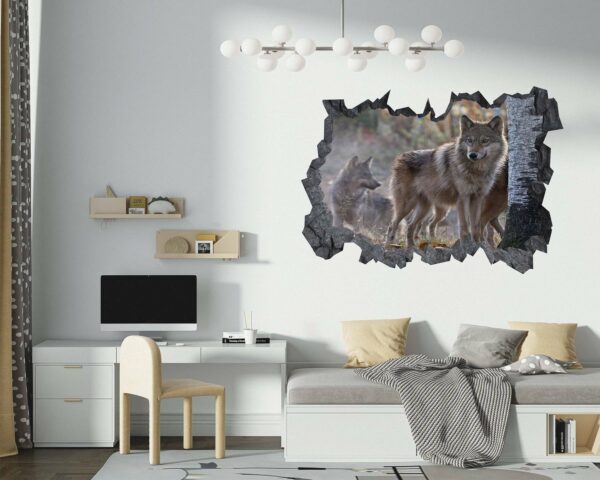 Wolf Wall Sticker - Self Adhesive Wall Decal, Animal Wall Decal, Bedroom Wall Sticker, Removable Vinyl, Wall Decoration