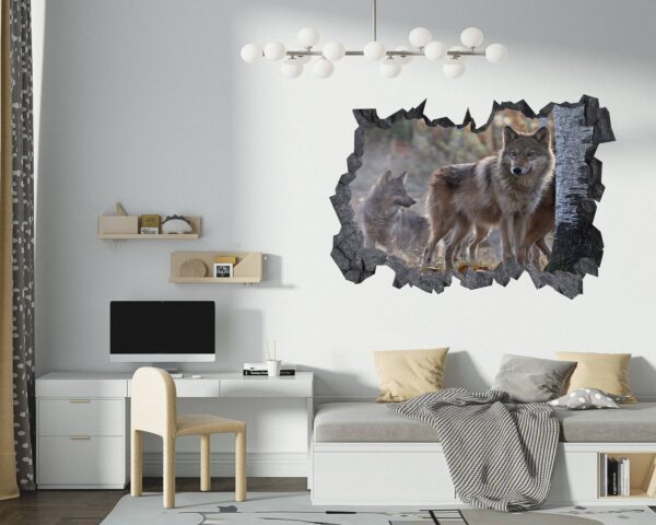 Wolf Wall Decal - Self Adhesive Wall Decal, Animal Wall Decal, Bedroom Wall Sticker, Removable Vinyl, Wall Decoration