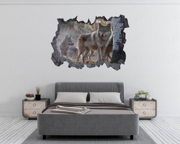 Wolf Wall Decal - Self Adhesive Wall Decal, Animal Wall Decal, Bedroom Wall Sticker, Removable Vinyl, Wall Decoration