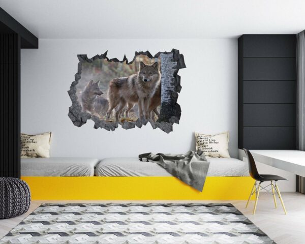 Wolf Wall Sticker - Self Adhesive Wall Decal, Animal Wall Decal, Bedroom Wall Sticker, Removable Vinyl, Wall Decoration