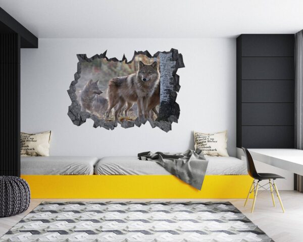 Wolf Wall Decal - Self Adhesive Wall Decal, Animal Wall Decal, Bedroom Wall Sticker, Removable Vinyl, Wall Decoration