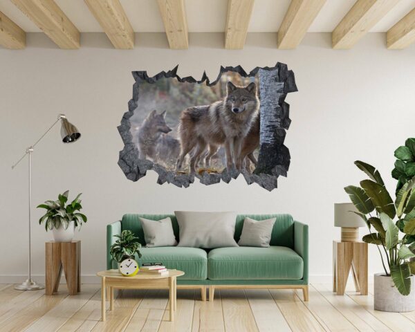 Wolf Wall Sticker - Self Adhesive Wall Decal, Animal Wall Decal, Bedroom Wall Sticker, Removable Vinyl, Wall Decoration