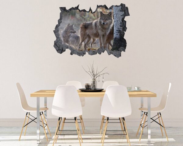 Wolf Wall Decal - Self Adhesive Wall Decal, Animal Wall Decal, Bedroom Wall Sticker, Removable Vinyl, Wall Decoration