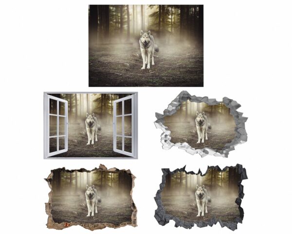 Wolf Wall Sticker - Self Adhesive Wall Decal, Animal Wall Decal, Bedroom Wall Sticker, Removable Vinyl, Wall Decoration