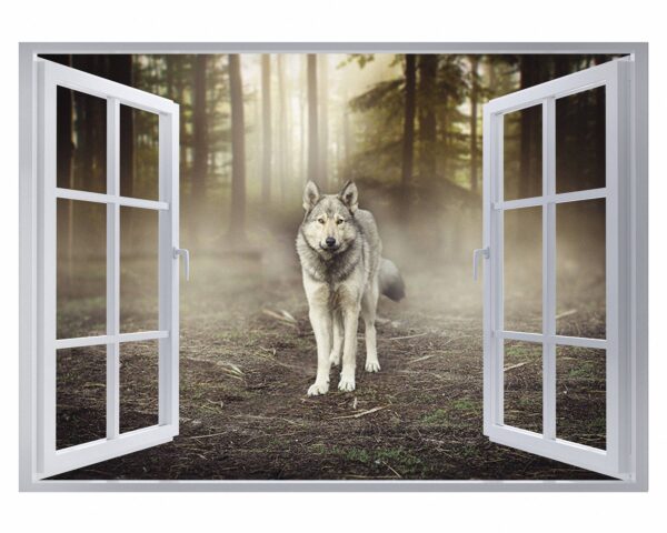 Wolf Wall Sticker - Self Adhesive Wall Decal, Animal Wall Decal, Bedroom Wall Sticker, Removable Vinyl, Wall Decoration