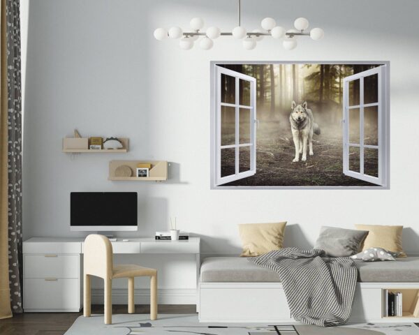 Wolf Wall Sticker - Self Adhesive Wall Decal, Animal Wall Decal, Bedroom Wall Sticker, Removable Vinyl, Wall Decoration