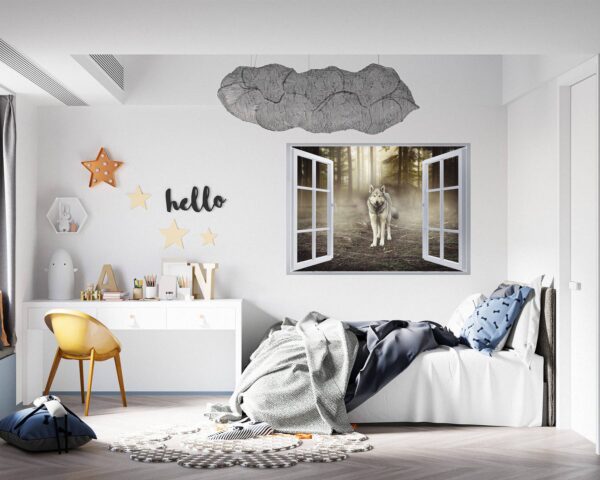 Wolf Wall Sticker - Self Adhesive Wall Decal, Animal Wall Decal, Bedroom Wall Sticker, Removable Vinyl, Wall Decoration