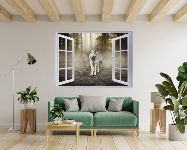 Wolf Wall Sticker - Self Adhesive Wall Decal, Animal Wall Decal, Bedroom Wall Sticker, Removable Vinyl, Wall Decoration