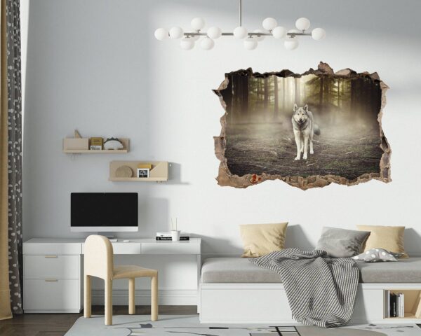 Wolf Wall Sticker - Self Adhesive Wall Decal, Animal Wall Decal, Bedroom Wall Sticker, Removable Vinyl, Wall Decoration