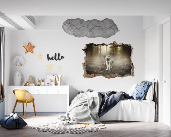 Wolf Wall Sticker - Self Adhesive Wall Decal, Animal Wall Decal, Bedroom Wall Sticker, Removable Vinyl, Wall Decoration