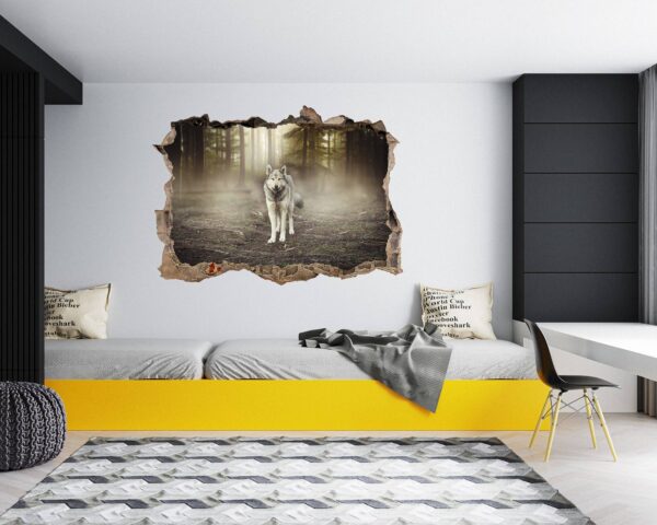 Wolf Wall Sticker - Self Adhesive Wall Decal, Animal Wall Decal, Bedroom Wall Sticker, Removable Vinyl, Wall Decoration