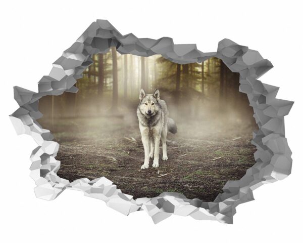 Wolf Wall Sticker - Self Adhesive Wall Decal, Animal Wall Decal, Bedroom Wall Sticker, Removable Vinyl, Wall Decoration