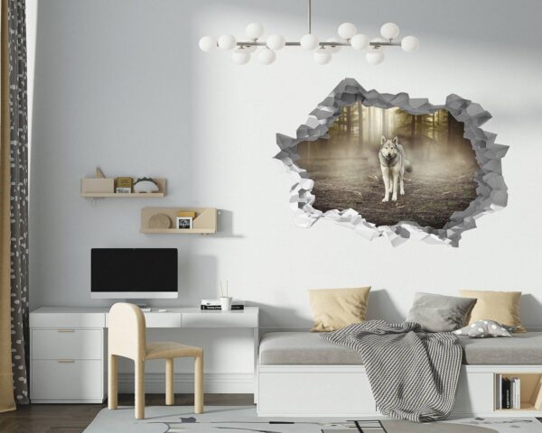 Wolf Wall Sticker - Self Adhesive Wall Decal, Animal Wall Decal, Bedroom Wall Sticker, Removable Vinyl, Wall Decoration