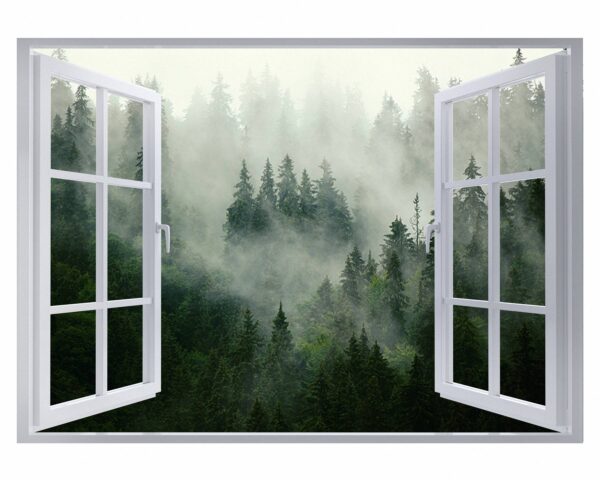 Misty Forest Wall Art - Self Adhesive Wall Sticker, Vinyl Wall Decal ,Nature Wall Sticker, Wall Decor for Bedroom, Easy To apply, Wall Decor, Living Room Wall Sticker