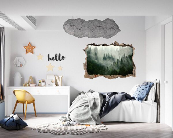 Misty Forest Wall Art - Self Adhesive Wall Sticker, Vinyl Wall Decal ,Nature Wall Sticker, Wall Decor for Bedroom, Easy To apply, Wall Decor, Living Room Wall Sticker