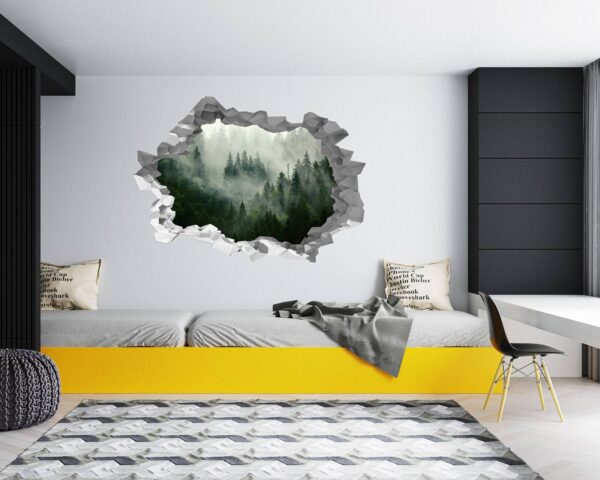 Misty Forest Wall Art - Self Adhesive Wall Sticker, Vinyl Wall Decal ,Nature Wall Sticker, Wall Decor for Bedroom, Easy To apply, Wall Decor, Living Room Wall Sticker