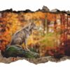 Wolf Wall Decor - Self Adhesive Wall Decal, Animal Wall Decal, Bedroom Wall Sticker, Removable Vinyl, Wall Decoration