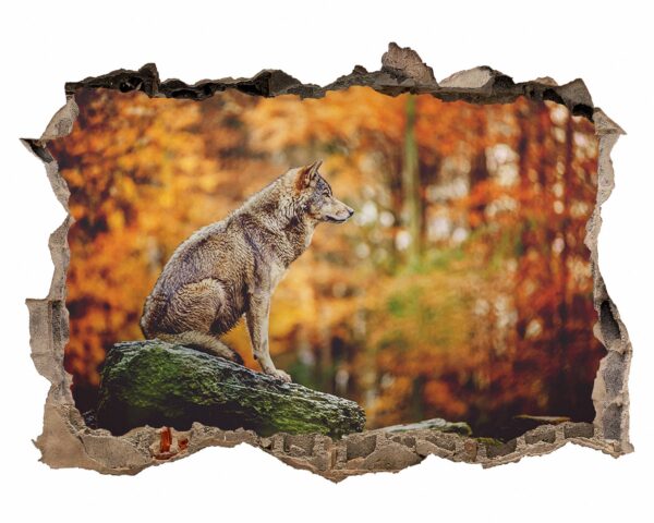 Wolf Wall Decor - Self Adhesive Wall Decal, Animal Wall Decal, Bedroom Wall Sticker, Removable Vinyl, Wall Decoration