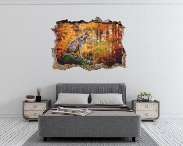 Wolf Wall Decor - Self Adhesive Wall Decal, Animal Wall Decal, Bedroom Wall Sticker, Removable Vinyl, Wall Decoration