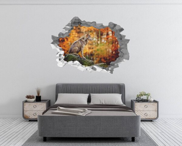 Wolf Wall Decor - Self Adhesive Wall Decal, Animal Wall Decal, Bedroom Wall Sticker, Removable Vinyl, Wall Decoration