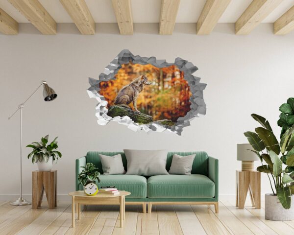 Wolf Wall Decor - Self Adhesive Wall Decal, Animal Wall Decal, Bedroom Wall Sticker, Removable Vinyl, Wall Decoration