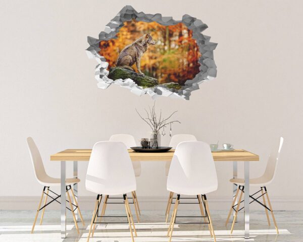 Wolf Wall Decor - Self Adhesive Wall Decal, Animal Wall Decal, Bedroom Wall Sticker, Removable Vinyl, Wall Decoration