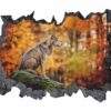 Wolf Wall Decor - Self Adhesive Wall Decal, Animal Wall Decal, Bedroom Wall Sticker, Removable Vinyl, Wall Decoration