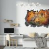 Wolf Wall Decor - Self Adhesive Wall Decal, Animal Wall Decal, Bedroom Wall Sticker, Removable Vinyl, Wall Decoration