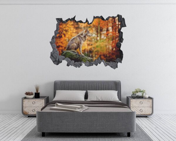 Wolf Wall Decor - Self Adhesive Wall Decal, Animal Wall Decal, Bedroom Wall Sticker, Removable Vinyl, Wall Decoration