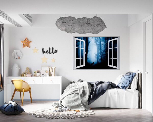 Wolf Wall Mural - Self Adhesive Wall Decal, Animal Wall Decal, Bedroom Wall Sticker, Removable Vinyl, Wall Decoration