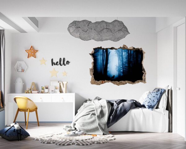 Wolf Wall Mural - Self Adhesive Wall Decal, Animal Wall Decal, Bedroom Wall Sticker, Removable Vinyl, Wall Decoration