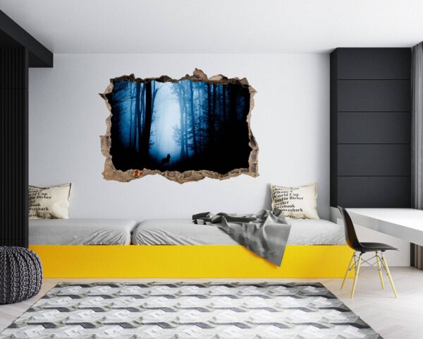 Wolf Wall Mural - Self Adhesive Wall Decal, Animal Wall Decal, Bedroom Wall Sticker, Removable Vinyl, Wall Decoration