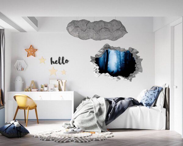 Wolf Wall Mural - Self Adhesive Wall Decal, Animal Wall Decal, Bedroom Wall Sticker, Removable Vinyl, Wall Decoration